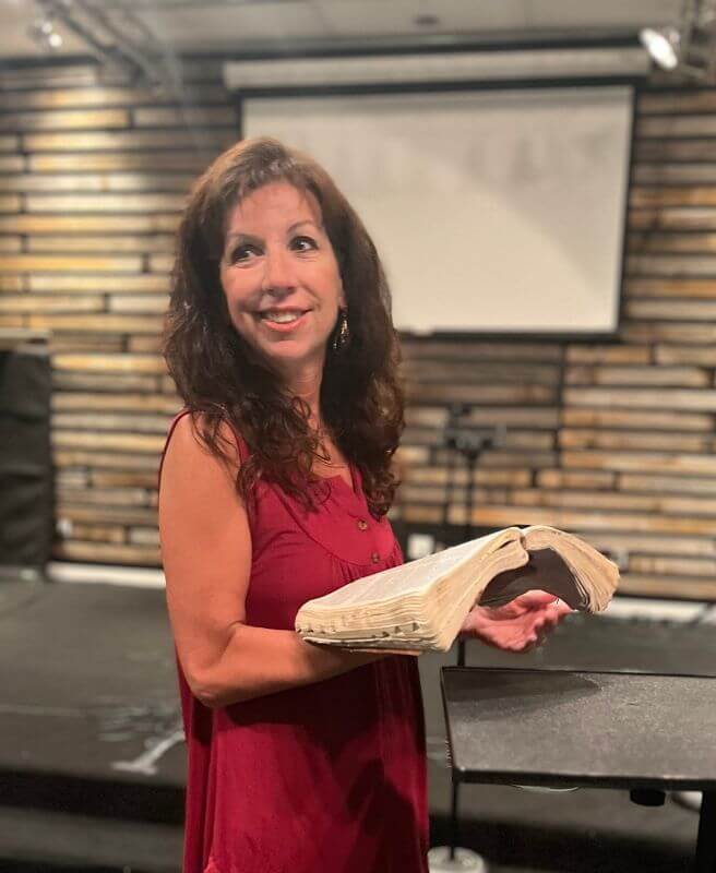 Candy Alcosiba at a speaking event